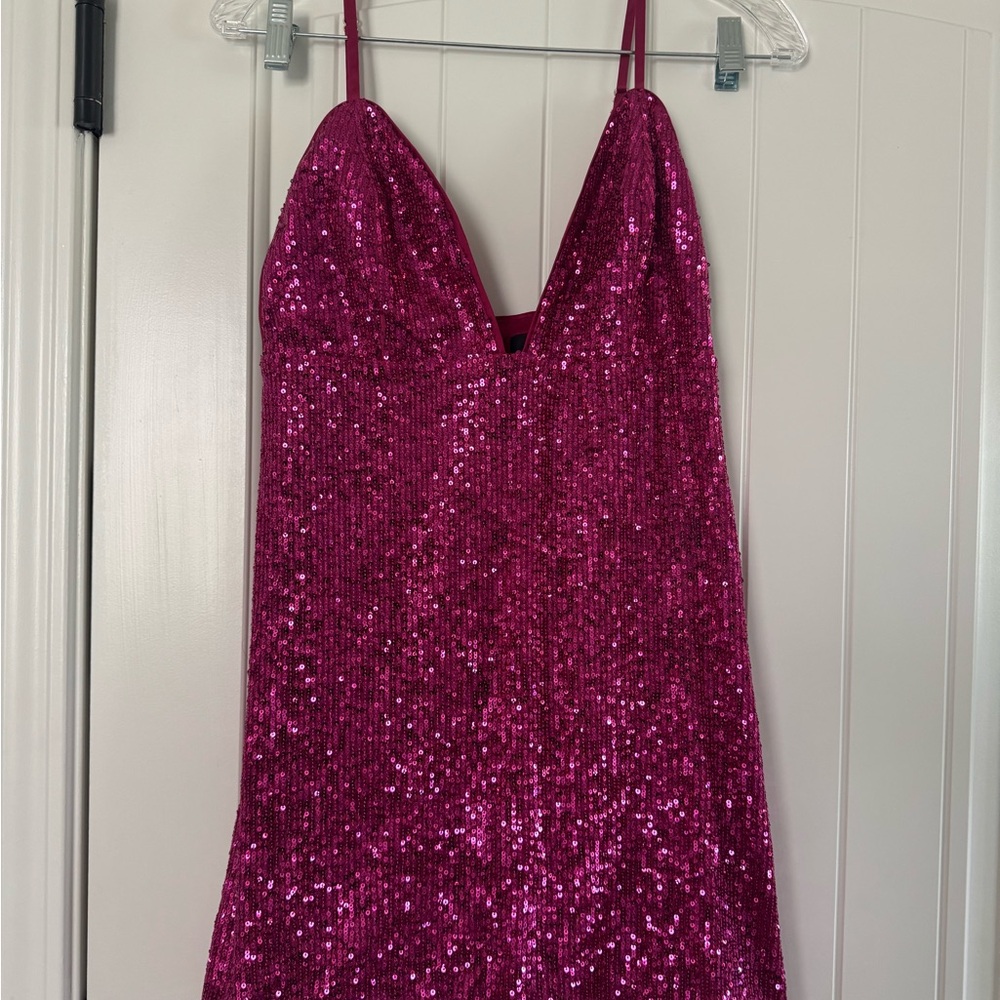 Glamorous Fuchsia Sequin Dress